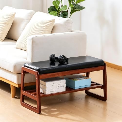 sobibo solid wood shoe bench, 2-tier wooden entryway on a desk or shelf