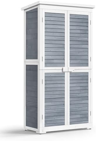 bealife 63.2" outdoor storage cabinet with double doors, front angle view