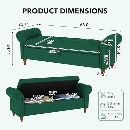 storage bench, end of bed bench with pull shown in use