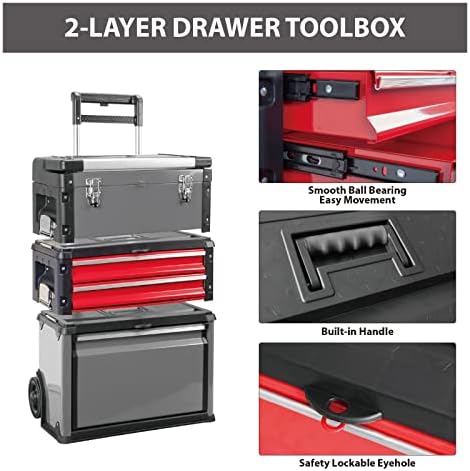 big red trjf-c305abd torin garage workshop organizer: portable on a desk or shelf