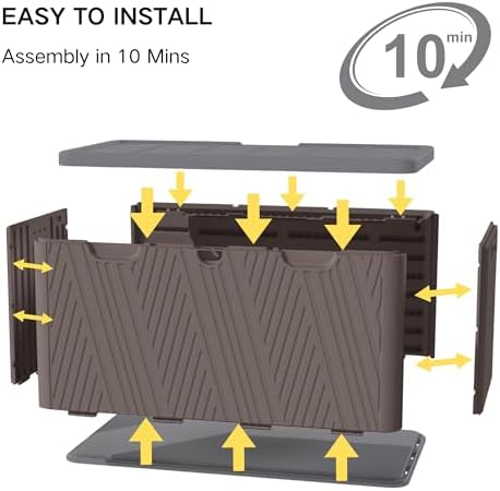 kingdura 110 gallon outdoor storage box, waterproof resin showing dimensions