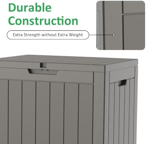 patiozen 40 gallon deck box, outdoor storage box, front angle view