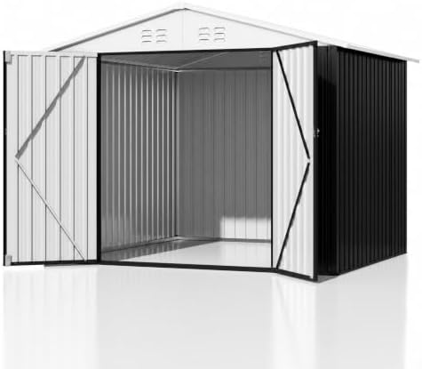 polar aurora 6x8 ft outdoor storage shed on a desk or shelf