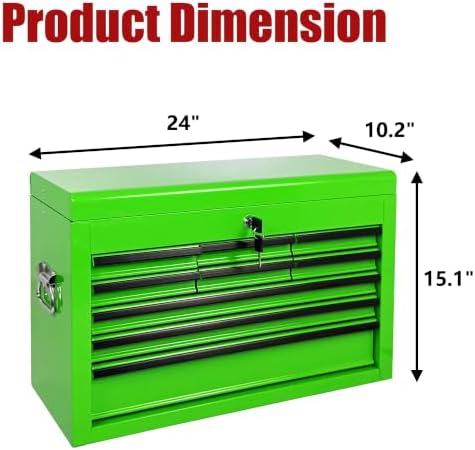 9 drawers metal tool box, 24" portable steel shown in use