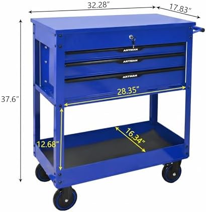 ryh 3 drawers 32" w rolling tool chest, close-up detail