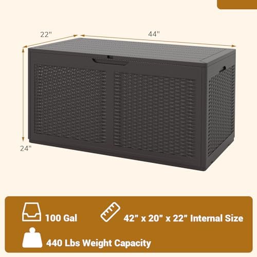 tangkula 100 gallon outdoor storage box, lockable outdoor, package contents