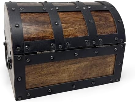 nautical cove handmade wooden treasure chest storage box showing dimensions