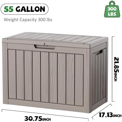 drato 55 gallon outdoor storage box waterproof, lockable shown in use