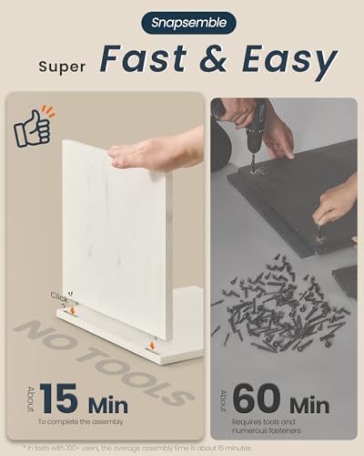 songmics home shoe storage bench, snapsemble superfast assembly, side view