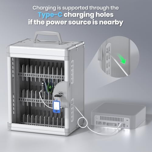 glosen 36 slots cell phone locker with key, side view