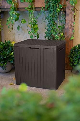 keter city outdoor plastic storage box garden furniture, close-up detail