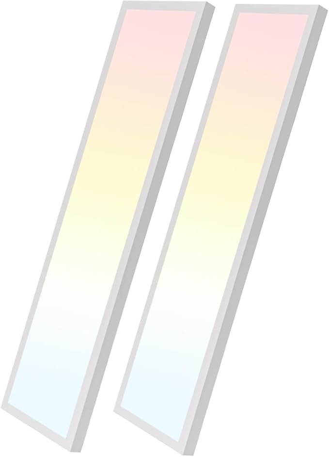 HOLDWILL 1X4 FT Led Flat Panel Light, 2 Pack 5CCT Surface Mount Ceiling Light by HOLDWILL