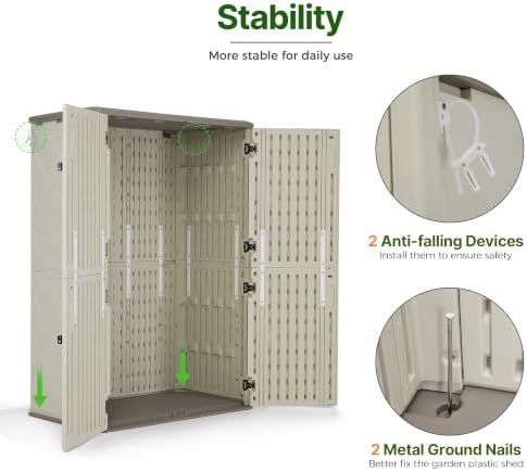 macrout 50 cu ft outdoor storage cabinet, waterproof, package contents