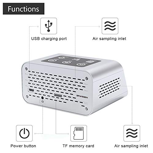 BRWISSEN A16 Air Quality Monitor Indoor PM1.0 PM2.5 PM10 Dust Meter TVOC HCHO - Image 9