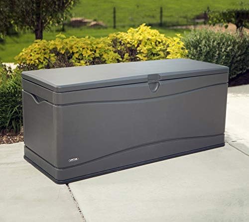 lifetime 60298 heavy duty outdoor storage deck box shown in use