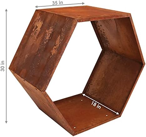 sunnydaze steel outdoor firewood rack, 30” w, hexagon, package contents