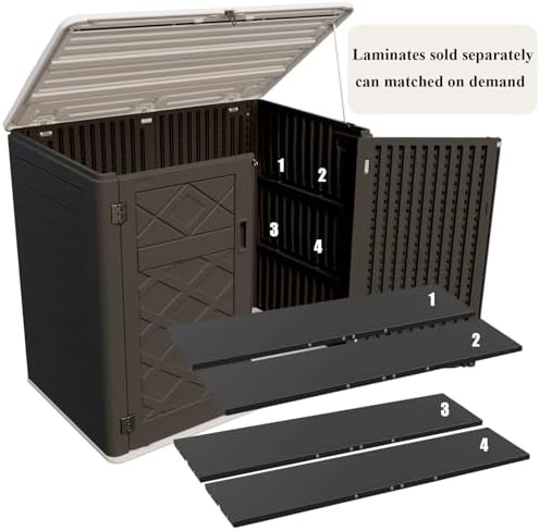 zzm large outdoor storage shed, 48 cu ft on a desk or shelf