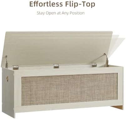 47.2" storage chest extra large,rattan storage bench(white cream), package contents