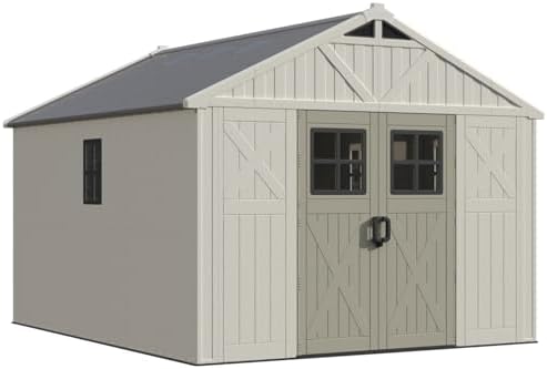 patiowell 10x12 ft resin outdoor storage shed with, view 9