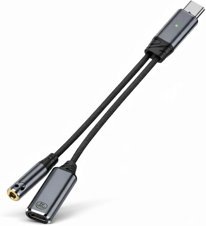 Mizi [2025 Upgraded USB-C to 3.5mm Headphone & Charger Adapter – 2-in-1 Type-C by Mizi