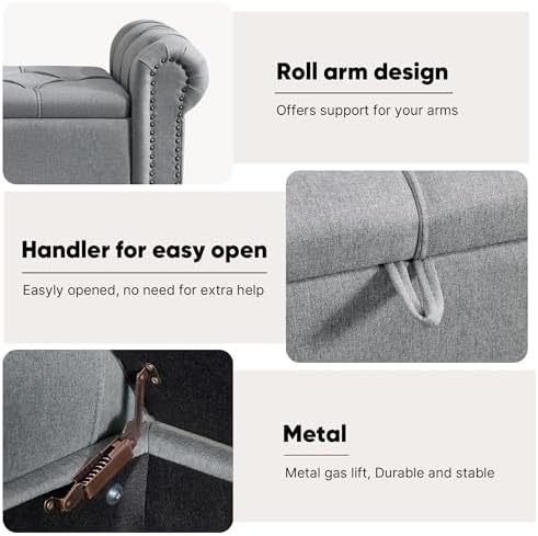 67 inch storage bench for bedroom, linen end on a desk or shelf