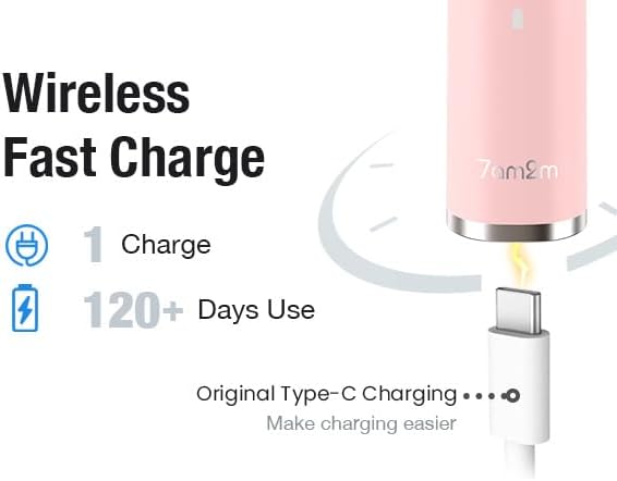 7AM2M Ultrasonic Pink Electric Toothbrush - Image 6