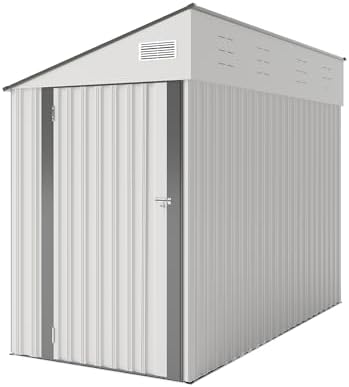 yopto 4×8 ft outdoor metal storage shed,heavy-duty lean, view 10