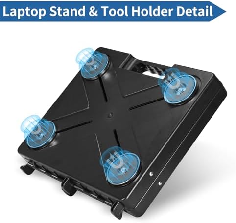 magnetic toolbox, magnetic laptop stand portable workstation with, close-up detail