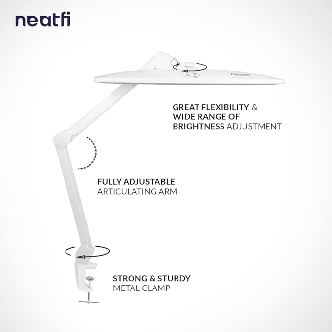 Neatfi Elite HD XL Task Lamp, 1600 Lumens, Non-Polar Dimming, Desk Light - Image 4