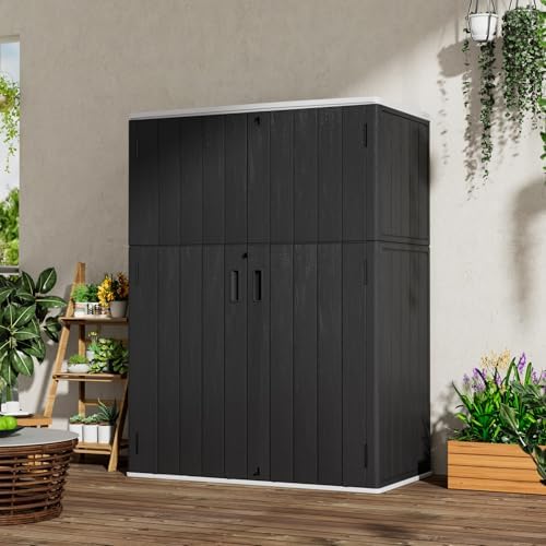 mrosaa vertical outdoor storage cabinets,plastic sheds&outdoor storage with, side view