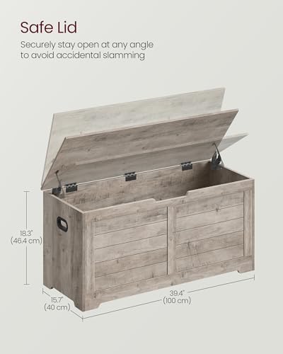vasagle storage chest, 39.4 inches width bench with, close-up detail