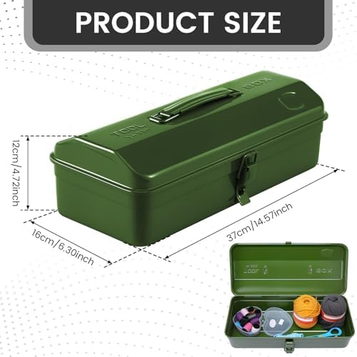 15 inch metal tool box with lock shown in use