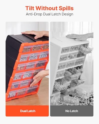 vevor 18-drawer storage organizer, plastic, drawer storage cabinet, front angle view