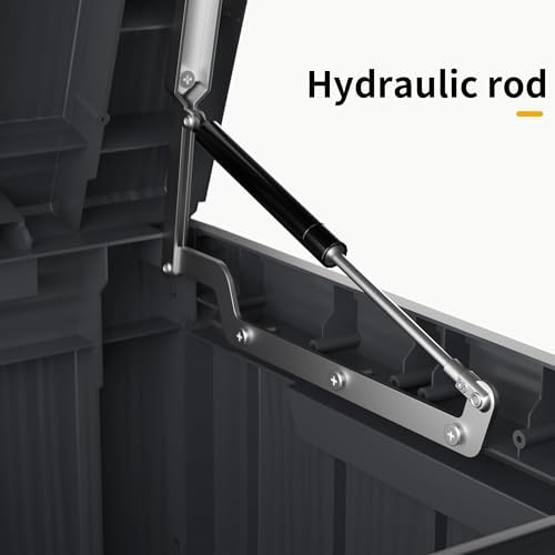 outdoor storage box 325gal waterproof resin deck box,pool, front angle view