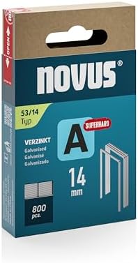 Fine Wire Staples 14 mm "Super Hard" 800 Staples Type 53/14 Staples Sliding Box Staples for Fabrics, Fabrics and Wire Mesh