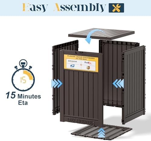 package delivery box for outside, outdoor storage box, package contents