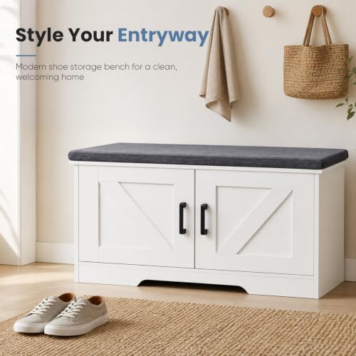 newbulig shoe bench with storage for entryway, 39.4", close-up detail