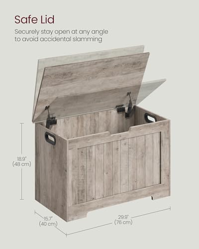 vasagle storage chest, 29.9 inches width bench with, close-up detail