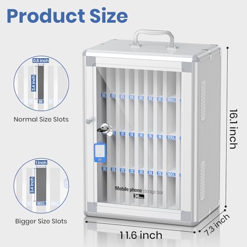 36 slots cell phone locker for classroom, portable shown in use