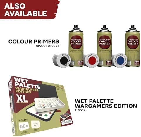 The Army Painter, Warpaints Fanatic Mega Set Combo, 50 x 18 ml | Painting Set incl. Skin Tones, Metallics, Effects, Washes, 1 Free Paint Station & 2 Brushes - Model Paint for Warhammer & Dnd