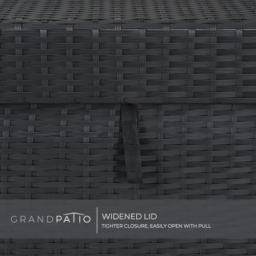 grand 170 gallon deck storage bin - outdoor/indoor, front angle view