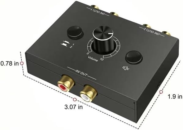 RCA Stereo Audio Switcher R/L Audio Selector Splitter 2-in-1-Out Audio Selector - Image 7