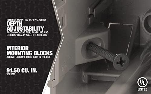 Southwire MSBMMT5G 5 Gang Multi Mount Device Box with Depth Adjustable; Heavy Duty 42lb ; Gray