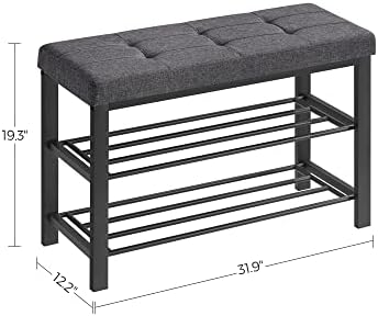songmics shoe bench, storage bench, entryway bench with, close-up detail