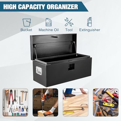 garvee black steel truck bed tool box, trailer on a desk or shelf