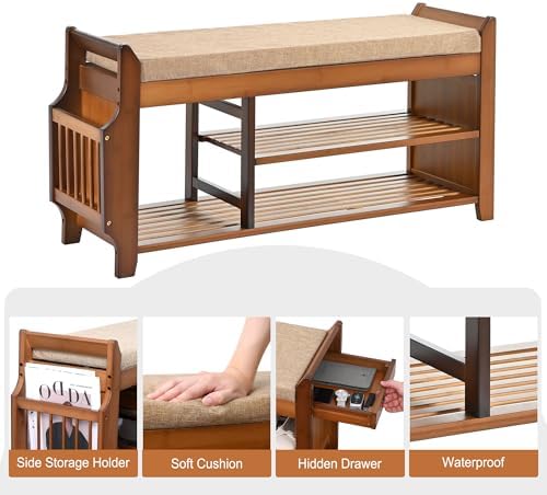 petkaboo shoe bench with hidden drawer and side, view 9