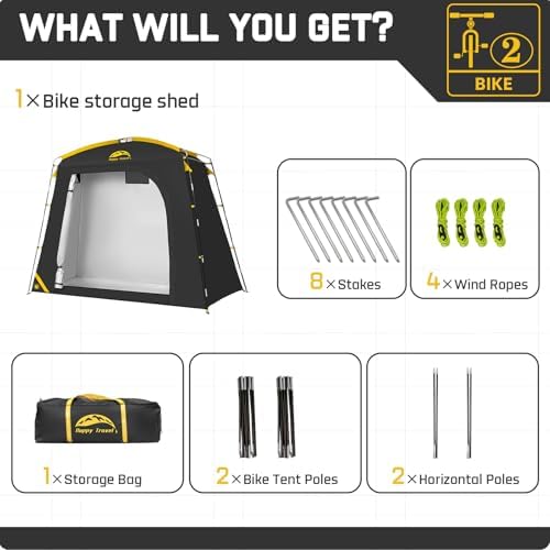 happy travel bike storage shed tent, waterproof portable, view 9