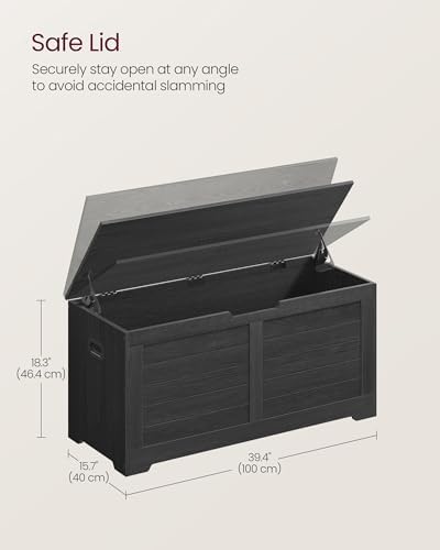 vasagle storage chest, 39.4 inches width bench with, close-up detail