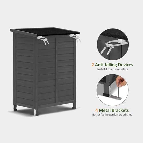 mcombo small outdoor storage cabinet, wood shed with, package contents