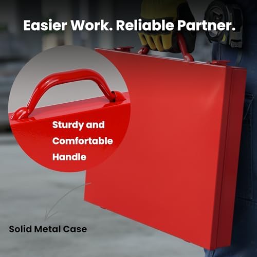 large metal organizer box with 20 removable compartments, close-up detail
